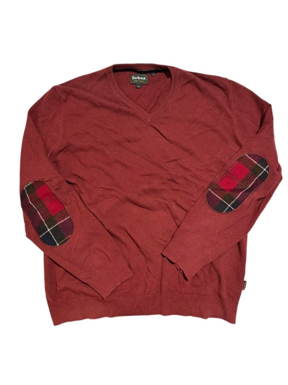 Barbour Classic Tartan V-Neck Sweater Mens Size XXL